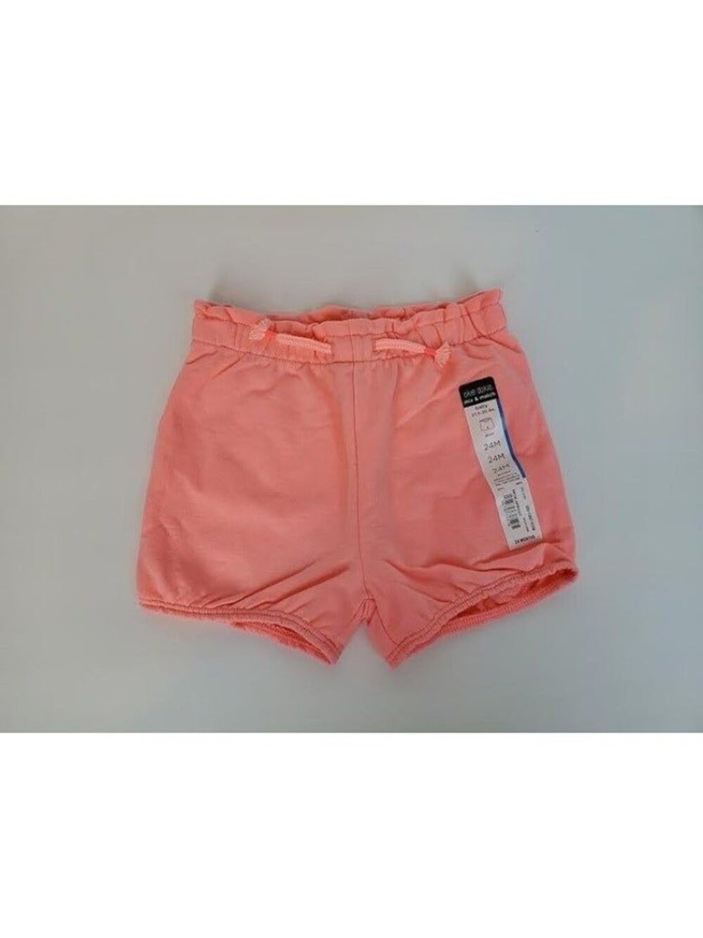 Okie Dokie Infant Baby Girl Pull-On Elastic Waist Neon Apricot Shorts 24M